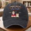 Custom Vintage Washed Denim Baseball Cap - Personalized Father's Day Birthday Gifts For Cat Lovers, Cat Mom And Dad - My Pet My Joy