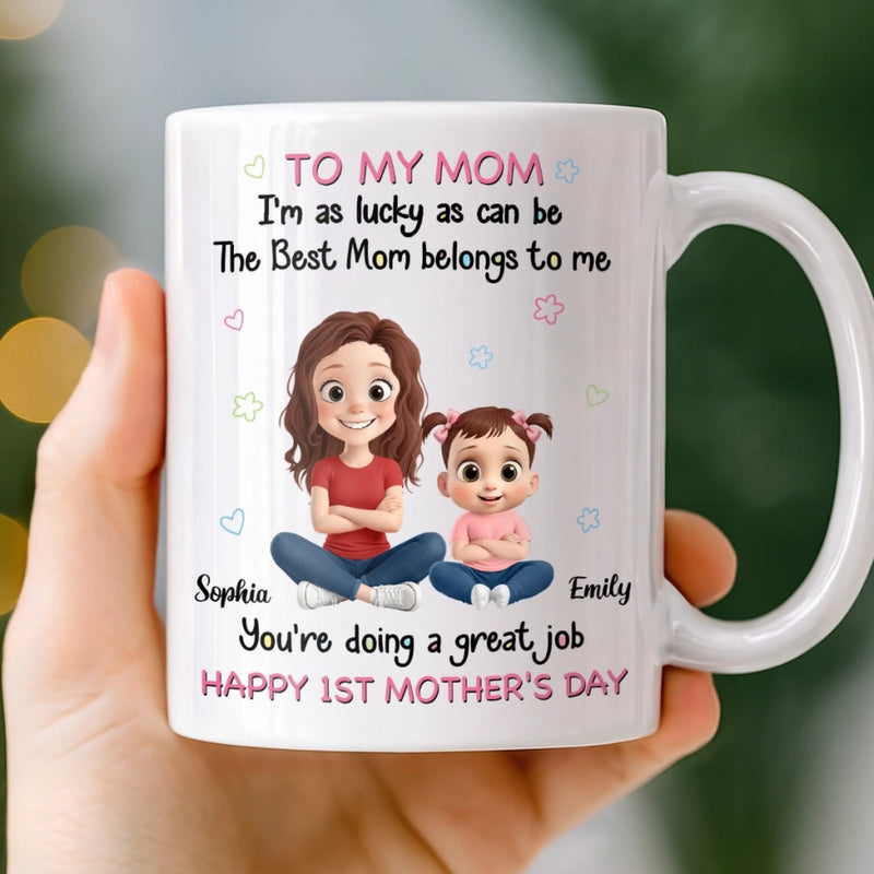 Custom Mug - Personalized Mother's Day, Baby Shower, Gender Reveal Gifts For New Moms, Wife, Daughter - She’s Already The Best Mom