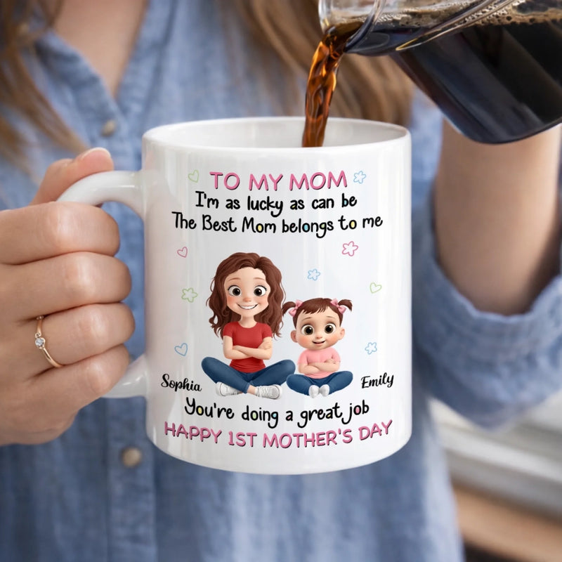 Custom Mug - Personalized Mother's Day, Baby Shower, Gender Reveal Gifts For New Moms, Wife, Daughter - She’s Already The Best Mom