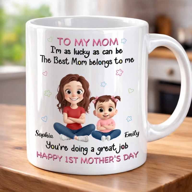 Custom Mug - Personalized Mother's Day, Baby Shower, Gender Reveal Gifts For New Moms, Wife, Daughter - She’s Already The Best Mom