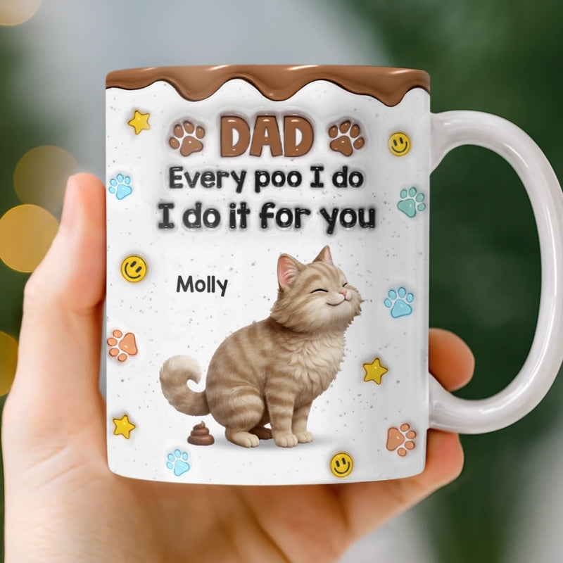 Custom 3D Inflated Effect Printed Mug - Personalized Birthday Gifts For Cat Lovers, Cat Mom And Dad - I Leave Little Gifts Just For You