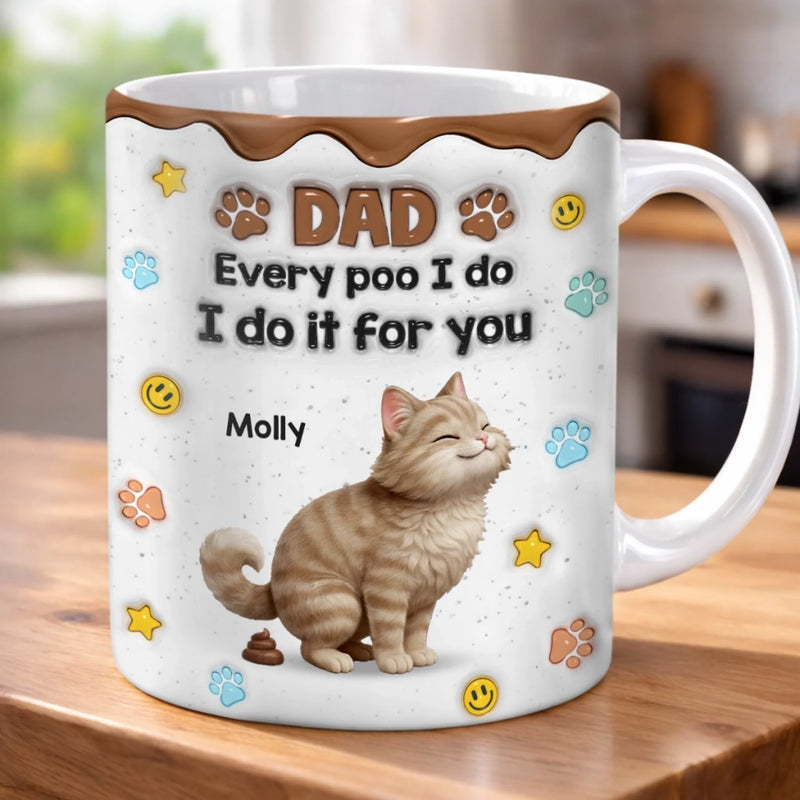 Custom 3D Inflated Effect Printed Mug - Personalized Birthday Gifts For Cat Lovers, Cat Mom And Dad - I Leave Little Gifts Just For You