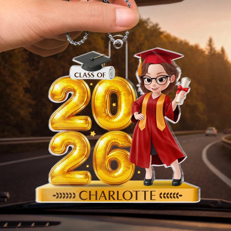Custom Acrylic Car Ornament - Personalized Graduation Gifts For Him, Her - Welcome To A Bright Futures