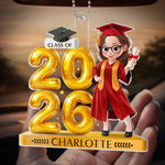 Custom Acrylic Car Ornament - Personalized Graduation Gifts For Him, Her - Welcome To A Bright Futures