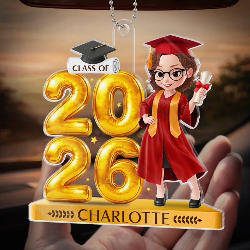 Custom Acrylic Car Ornament - Personalized Graduation Gifts For Him, Her - Welcome To A Bright Futures