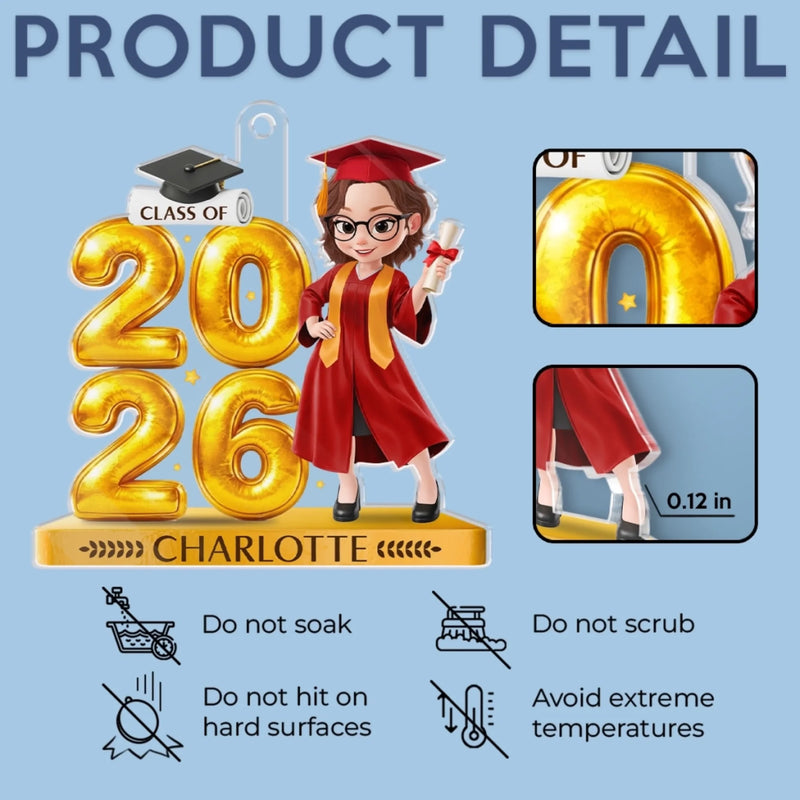 Custom Acrylic Car Ornament - Personalized Graduation Gifts For Him, Her - Welcome To A Bright Futures
