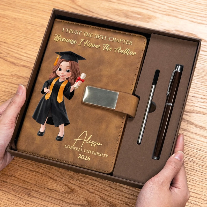 Custom PU Leather Notebook -  Personalized Graduation Gifts For Him, Her - Go Where Your Dreams Take You