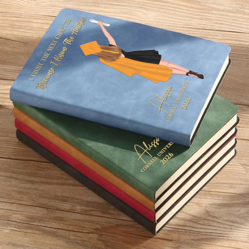 Custom Leather Writing Journal - Personalized Graduation Gifts For Him, Her - Your Story Starts Here