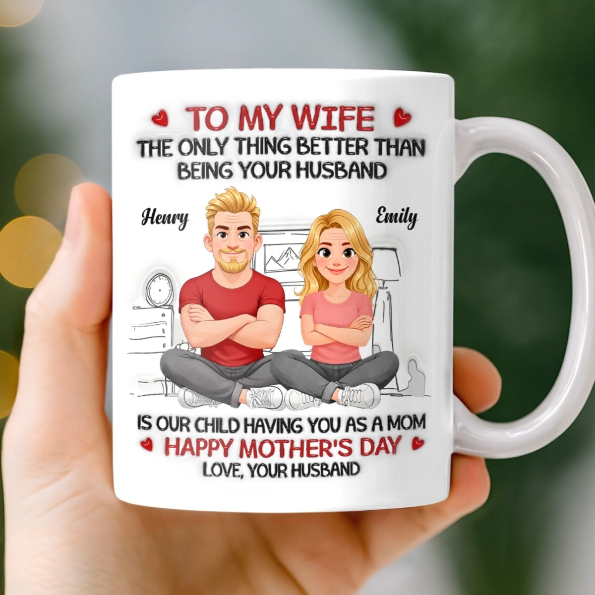 Custom 3D Inflated Effect Printed Mug - Personalized Mother's Day Gifts For Mom, Wife - Our Child Got The Best Mom Ever