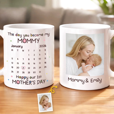 Custom Photo Mug - Personalized Mother's Day, Baby Shower, Gender Reveal Gifts For New Moms, Wife, Daughter - A Beautiful Beginning To Motherhood
