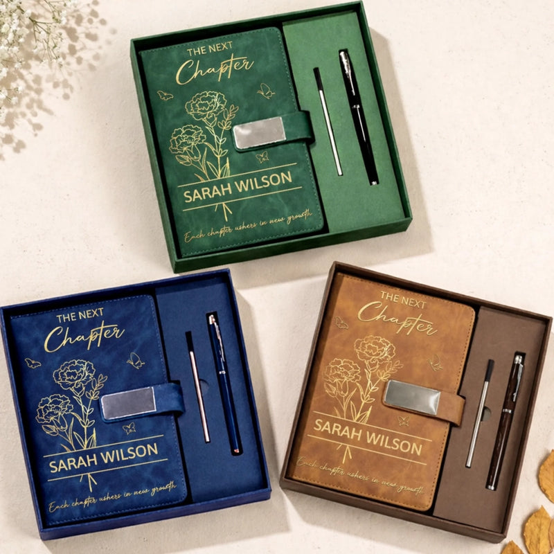 Custom PU Leather Notebook - Personalized Graduation Gifts For Him, Her - Made It Through, Ready For More