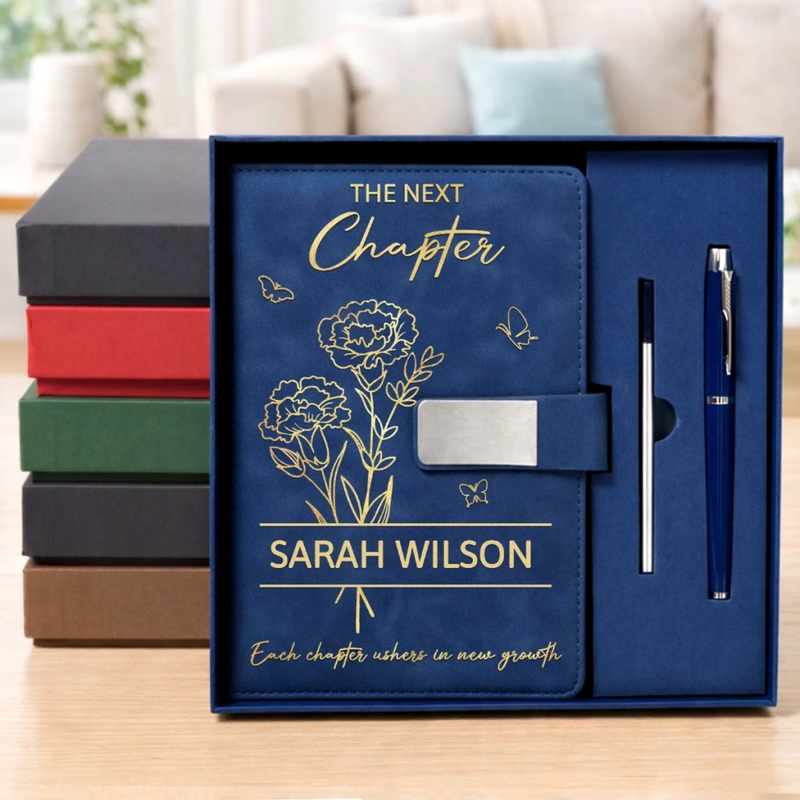 Custom PU Leather Notebook - Personalized Graduation Gifts For Him, Her - Made It Through, Ready For More