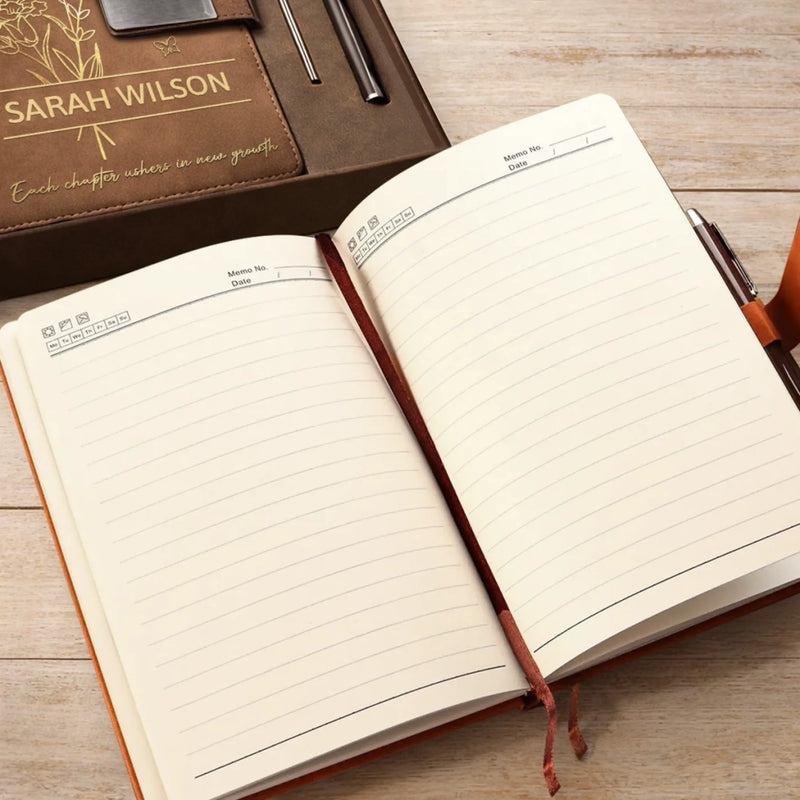 Custom PU Leather Notebook - Personalized Graduation Gifts For Him, Her - Made It Through, Ready For More