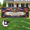 Custom Polyester Outdoor Banner - Personalized America 250th Anniversary Gifts For Mom, Dad, Brother, Sister, Kids - United By Strength And Spirit