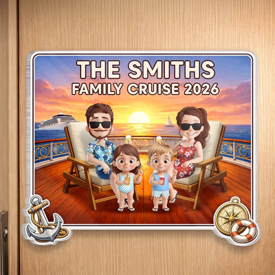 Custom Cruise Ship Door Magnet - Personalized Summer Vacation And Travel Gifts For Mom, Dad, Brother, Sister, Kids - Making Summer Memories Together