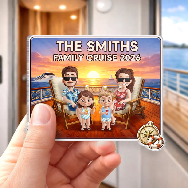 Custom Cruise Ship Door Magnet - Personalized Summer Vacation And Travel Gifts For Mom, Dad, Brother, Sister, Kids - Making Summer Memories Together