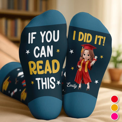 Custom Crew Socks - Personalized Graduation Gifts For Him, Her - Too Cool For School