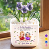 Custom Glass Everlasting Tulips - Personalized Mother's Day Birthday Gifts For Mom, Daughter - Forever Connected Heart To Heart