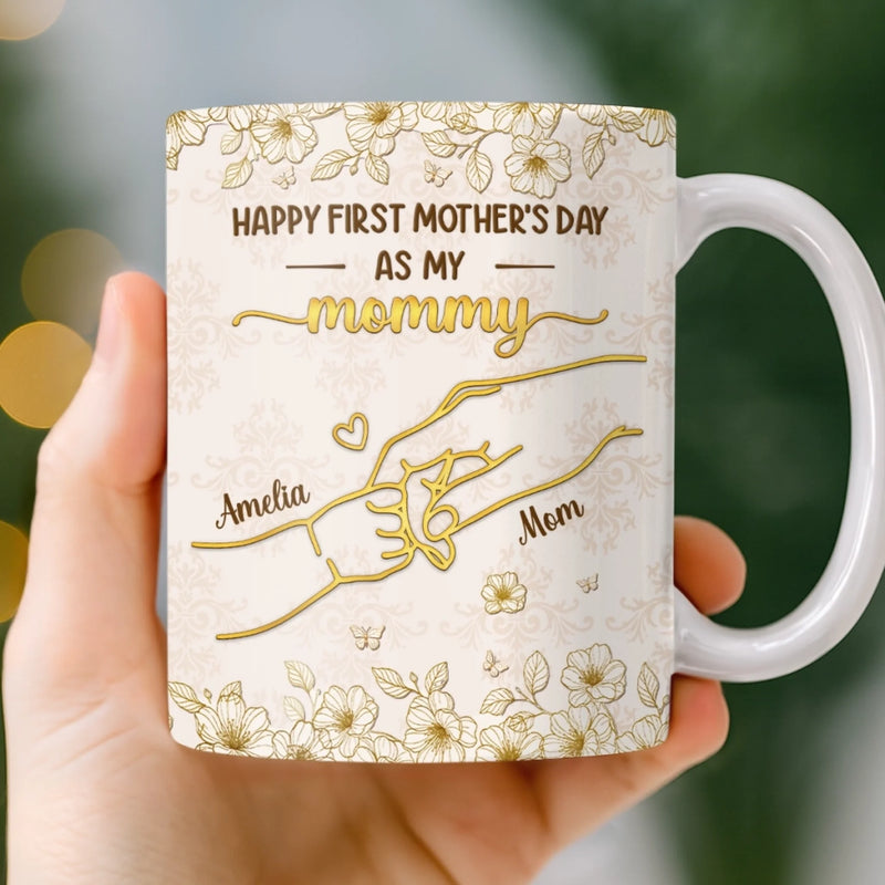 Custom Mug - Personalized Mother's Day, Baby Shower, Gender Reveal Gifts For New Moms, Wife, Daughter - Tiny Hands Big Love