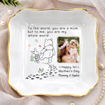 Custom Photo Jewelry Dish - Personalized Baby Shower, Gender Reveal Gifts For New Moms, New Parents - Welcome To The World