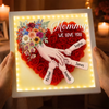 Custom Flower Shadow Box With LED Light - Personalized Mother's Day Birthday Gifts For Mom, Grandma - Planted In Love Growing Forever