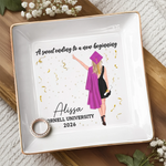 The Tassel Was Worth The Hassle - Family Personalized Custom Jewelry Dish - Graduation Gift For Family Members, Siblings, Brothers, Sisters