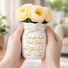 Custom Long Distance Flower Vase With Ribbon - Personalized Best Friend Birthday Gifts For Women, Besties, Sisters, BFF - Wish You Lived Next Door