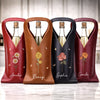 Custom Leather Wine Bag - Personalized Best Friend Birthday Gifts For Women, Besties, Sisters, BFF - Flowers, Wine And Good Vibes