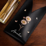 Custom Leather Wine Bag - Personalized Best Friend Birthday Gifts For Women, Besties, Sisters, BFF - Flowers, Wine And Good Vibes