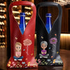 Custom Leather Wine Bag - Personalized Best Friend Birthday Gifts For Women, Besties, Sisters, BFF - Our Bond In Full Bloom