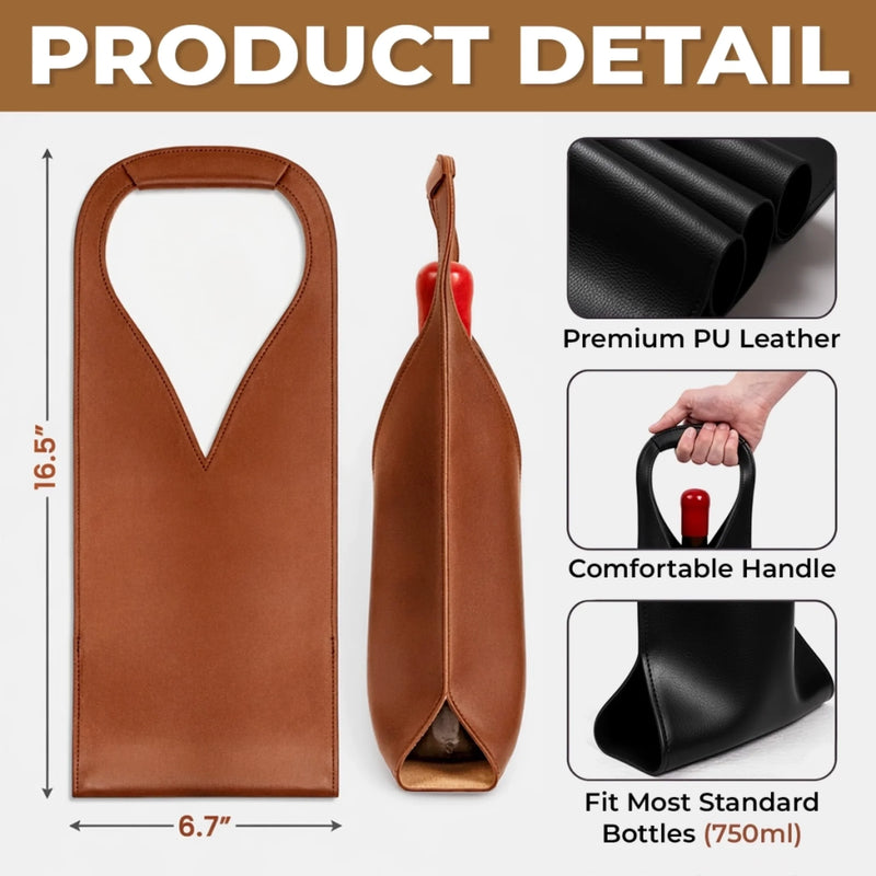 Custom Leather Wine Bag - Personalized Best Friend Birthday Gifts For Women, Besties, Sisters, BFF - A Sweet Little Keepsake