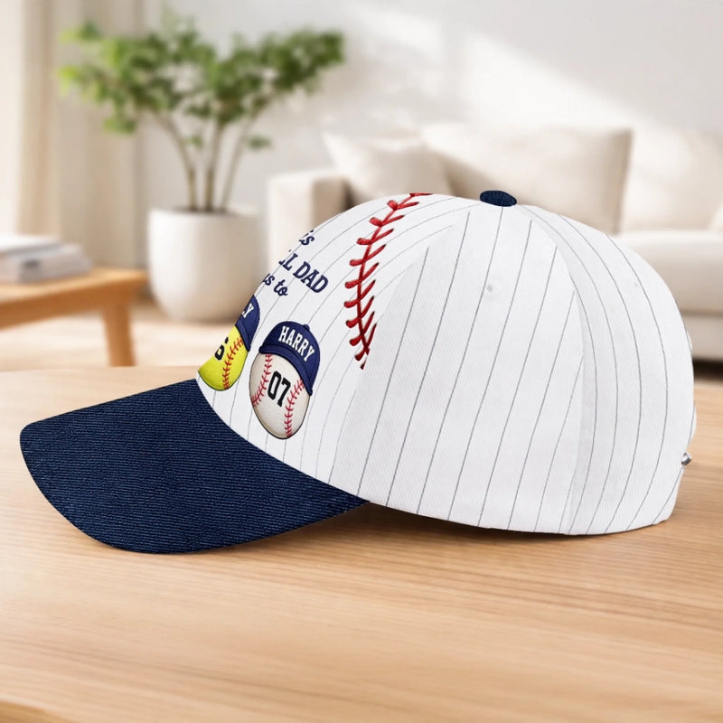Custom Hat, All Over Print Classic Cap - Personalized Birthday Baseball Gifts For Dad, Grandpa, Baseball Lovers, Sports Fans, Sports Lovers - Best Dad In The Game