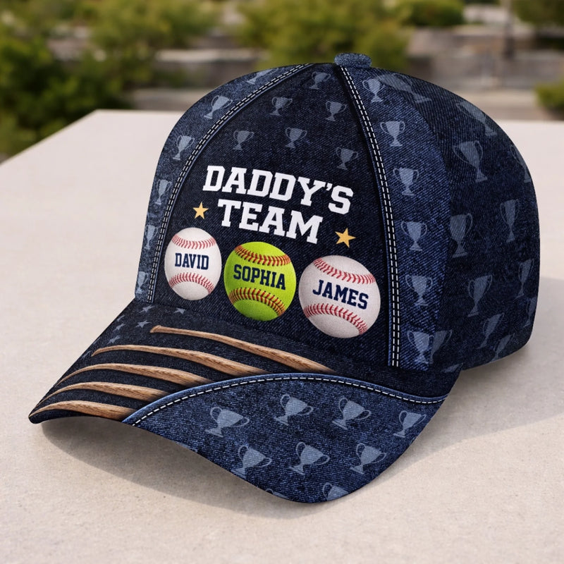 Custom Hat, All Over Print Classic Cap - Personalized Birthday Baseball Gifts For Dad, Grandpa, Baseball Lovers, Sports Fans, Sports Lovers - MVP Of Our Family