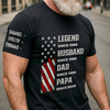 Custom Unisex T-Shirt With Design On Sleeve - Personalized Father's Day Birthday Gifts For Dad, Grandpa - World’s Okayest Grandpa