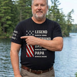 Custom Unisex T-Shirt With Design On Sleeve - Personalized Father's Day Birthday Gifts For Dad, Grandpa - World’s Okayest Grandpa