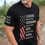 Custom Unisex T-Shirt With Design On Sleeve - Personalized Father's Day Birthday Gifts For Dad, Grandpa - World’s Okayest Grandpa
