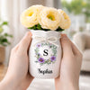 Custom Flower Vase With Ribbon - Personalized Best Friend Birthday Gifts For Women, Besties, Sisters, BFF - A Floral Touch Of You