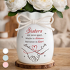 Custom Flower Vase With Ribbon - Personalized Best Friend Birthday Gifts For Women, Besties, Sisters, BFF - Our Bond Knows No Distance