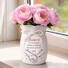 Custom Flower Vase With Ribbon - Personalized Best Friend Birthday Gifts For Women, Besties, Sisters, BFF - Our Bond Knows No Distance