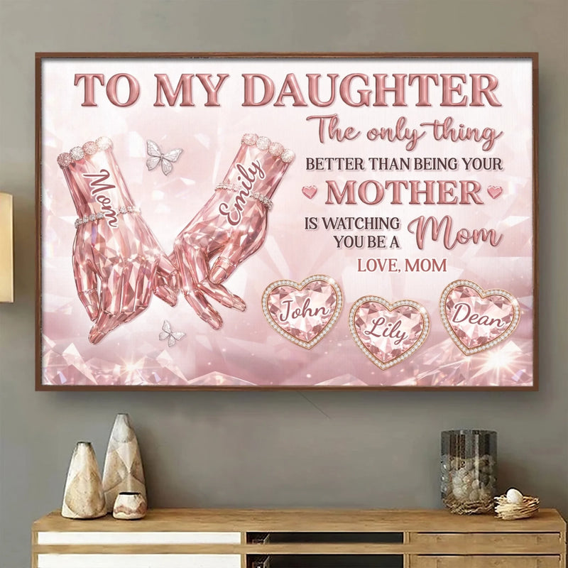 Custom Horizontal Poster - Personalized Mother's Day Gifts For Daughter - Motherhood Looks Beautiful On You