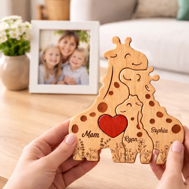 Custom Shaped Wooden Art Puzzle - Personalized Mother's Day Birthday Gifts For Mom, Grandma - Together Tall, Together Strong