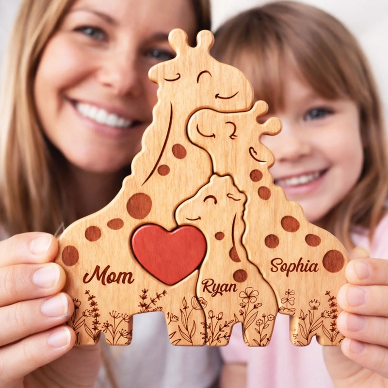 Custom Shaped Wooden Art Puzzle - Personalized Mother's Day Birthday Gifts For Mom, Grandma - Together Tall, Together Strong
