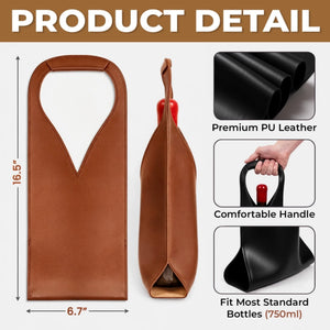 Custom Leather Wine Bag - Personalized Funny Gifts For Coworker, Work Bestie - Thanks For The Laughs At Work