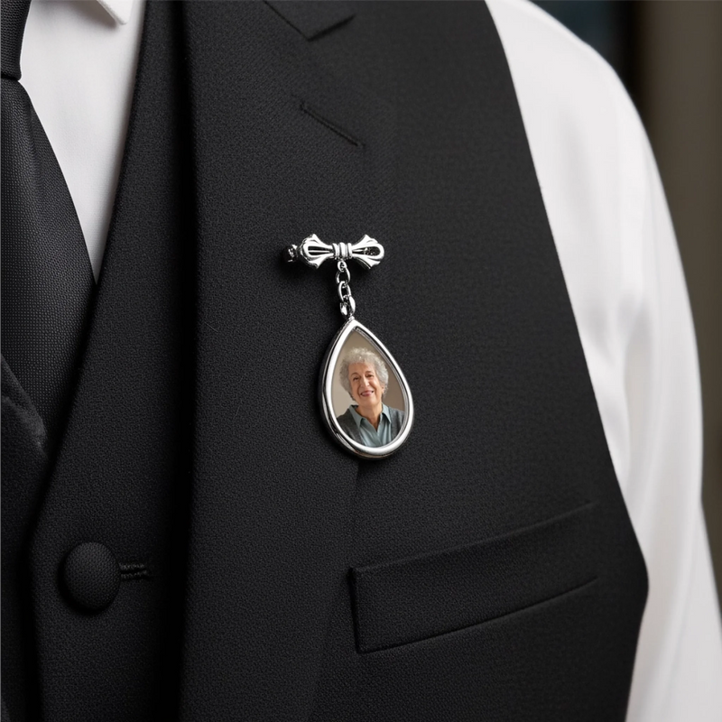 Custom Photo Teardrop Pin - Personalized Memorial Sympathy Graduation Gifts For Him, Her - Your Love Lives On