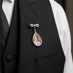 Custom Photo Teardrop Pin - Personalized Memorial Sympathy Graduation Gifts For Him, Her - Graduated With Your Love