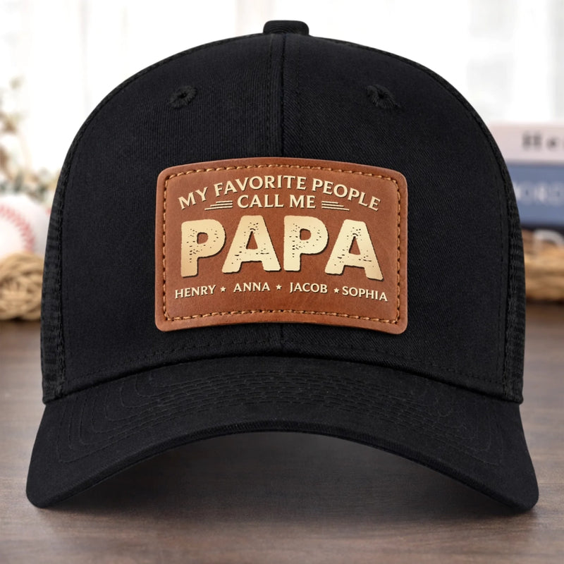 Custom Leather Patch Hat - Personalized Father's Day Birthday Gifts For Dad, Grandpa - Legendary Grandpa Vibes