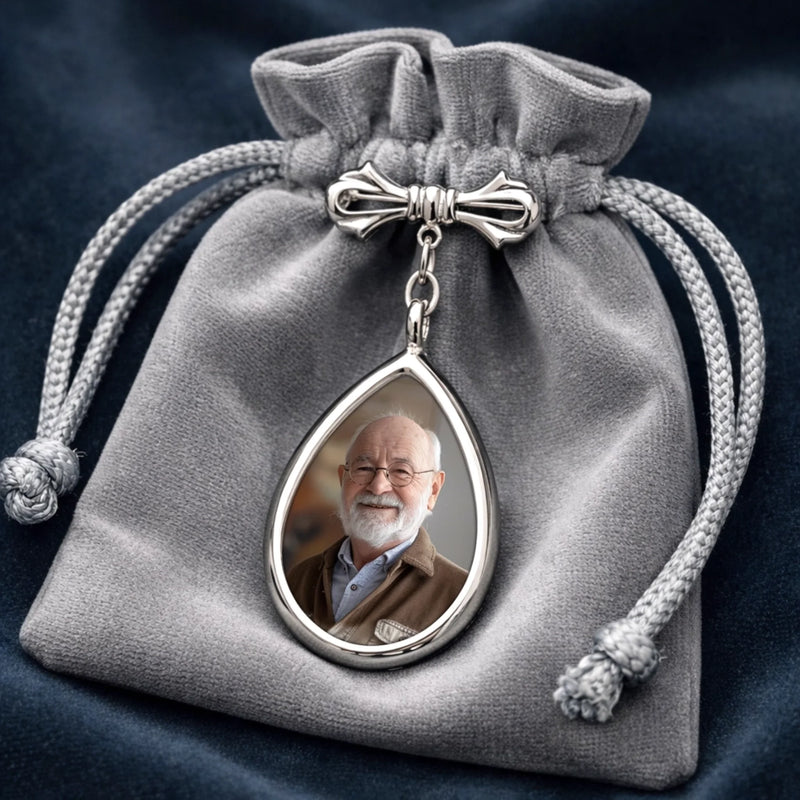 Custom Photo Teardrop Pin - Personalized Memorial Sympathy Graduation Gifts For Him, Her - Forever In My Heart