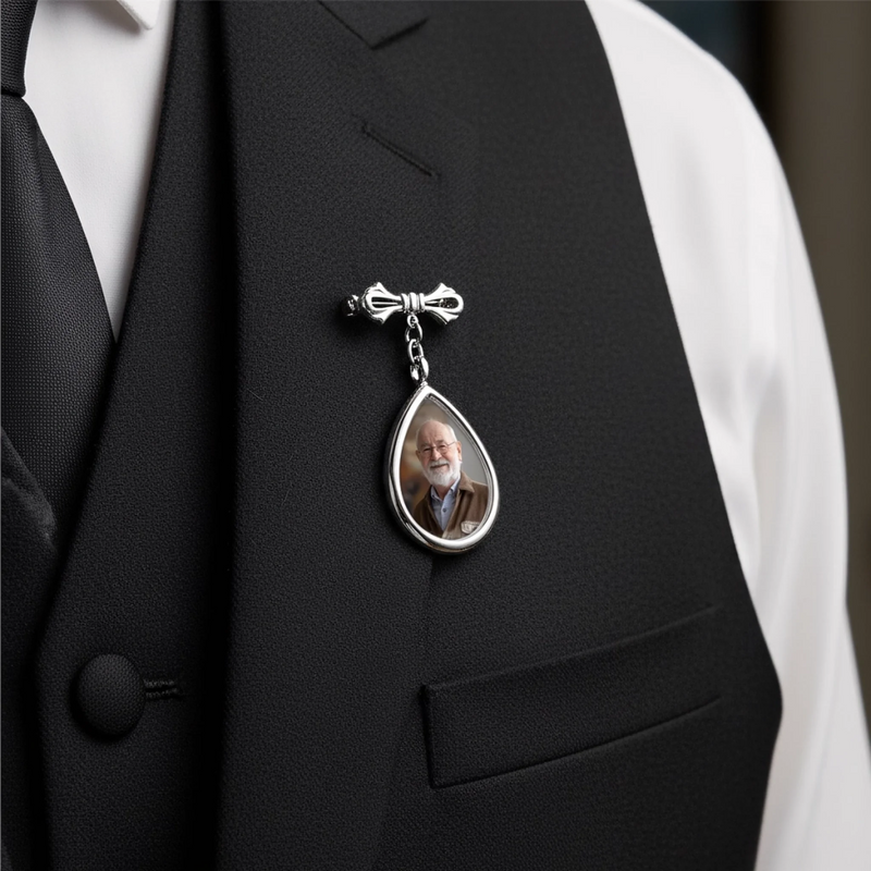 Custom Photo Teardrop Pin - Personalized Memorial Sympathy Graduation Gifts For Him, Her - Forever In My Heart