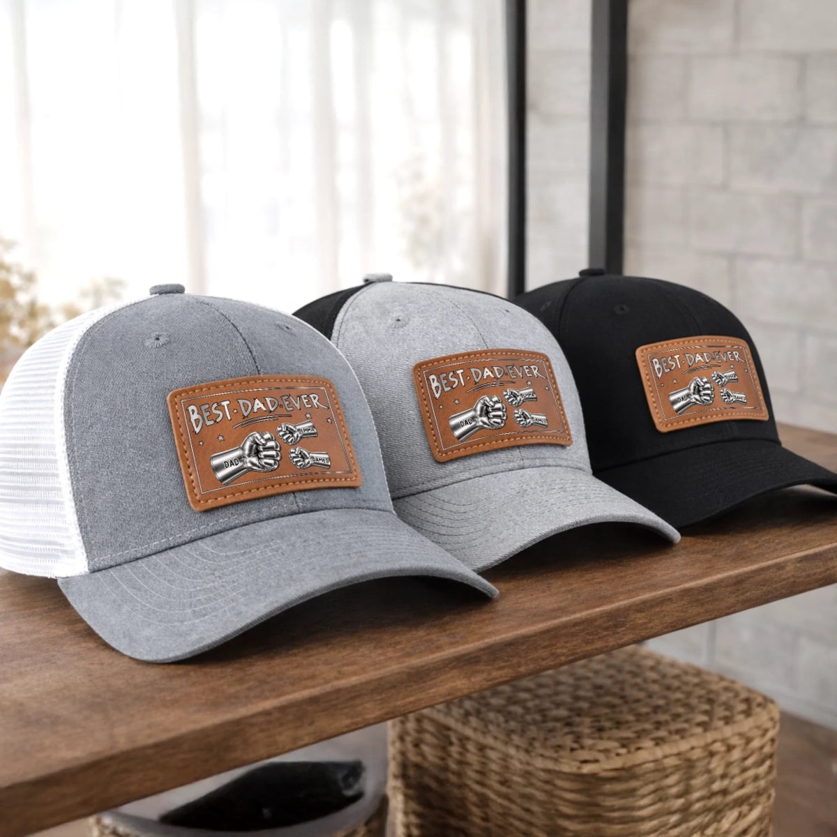 Custom Leather Patch Hat - Personalized Father's Day Birthday Gifts For Dad, Grandpa - Dad Mode Always On
