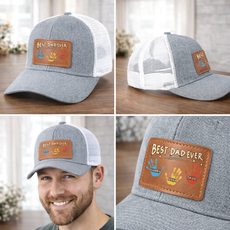 Custom Leather Patch Hat - Personalized Father's Day Birthday Gifts For Dad, Grandpa - Aged To Perfection